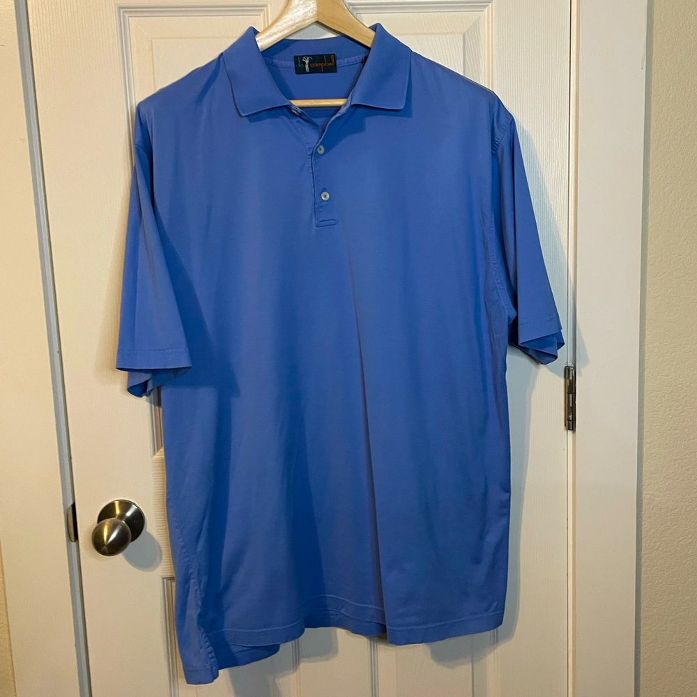 DC Campbell light blue golf polo shirt mens sz XL